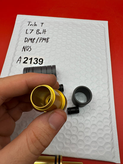 Tech T L7 Bolt DM8/PM8 NOS - used paintball bolt - gold/black