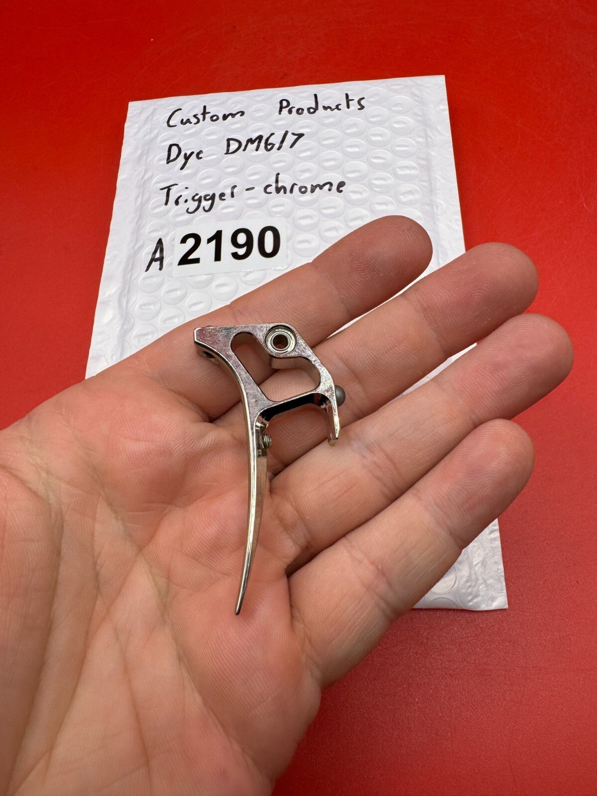 Custom products Dye DM6/7 Trigger-Chrome - used paintball trigger - chrome
