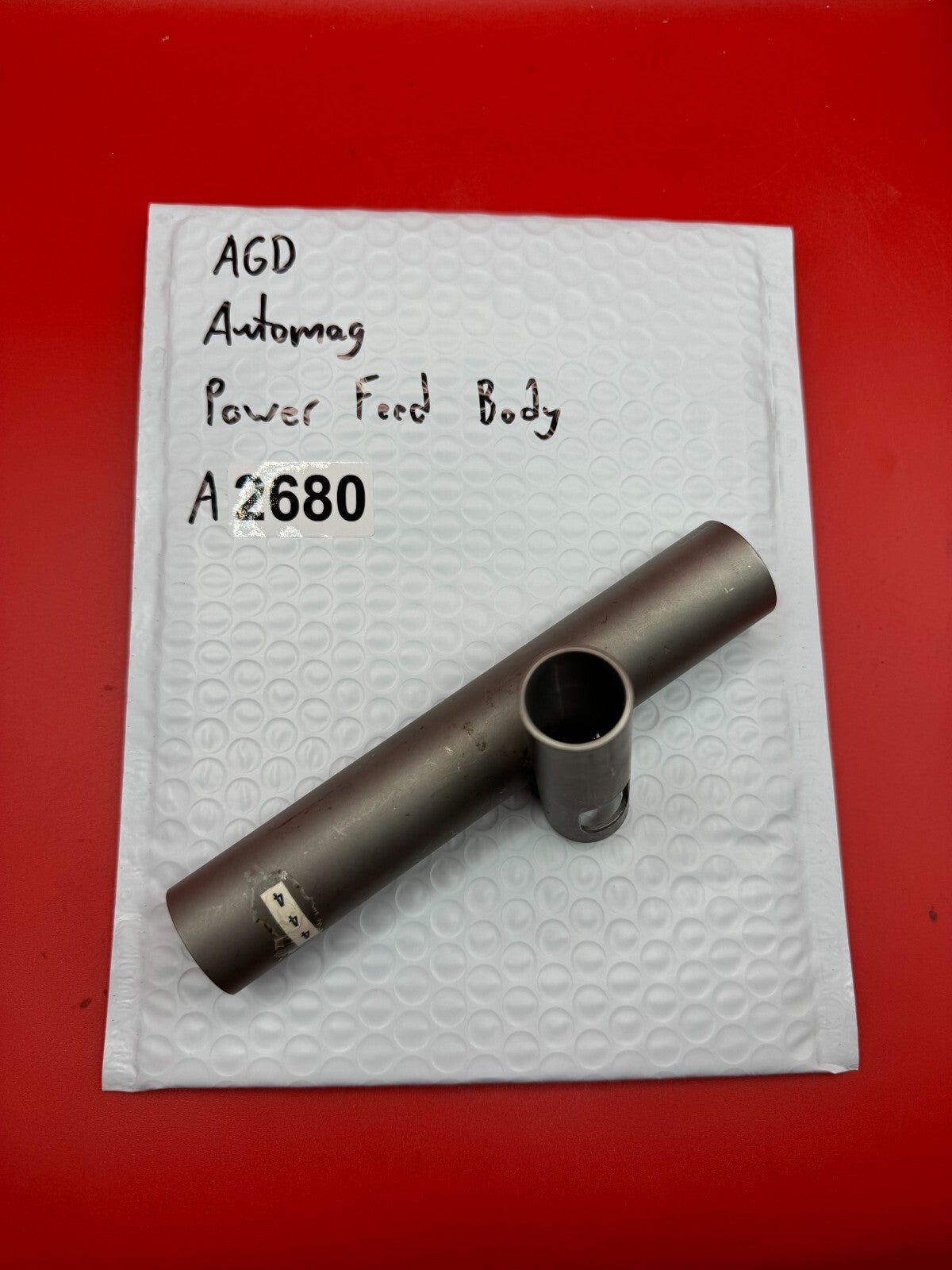 AGD Automag Power Feed Body - used paintball power feed body - gunmetal / dark ano