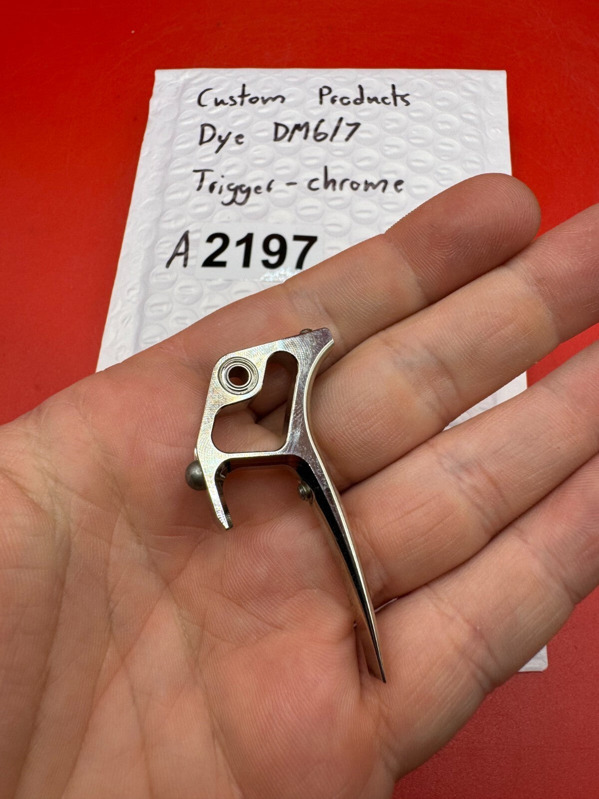 Custom products Dye DM6/7 Trigger-Chrome - used paintball trigger - chrome