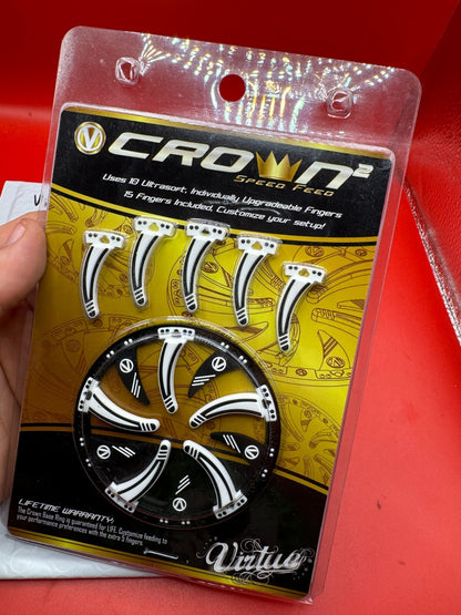 Virtue Crown Speed Feed Rotor  NOS-White - used paintball speed feed - white/black