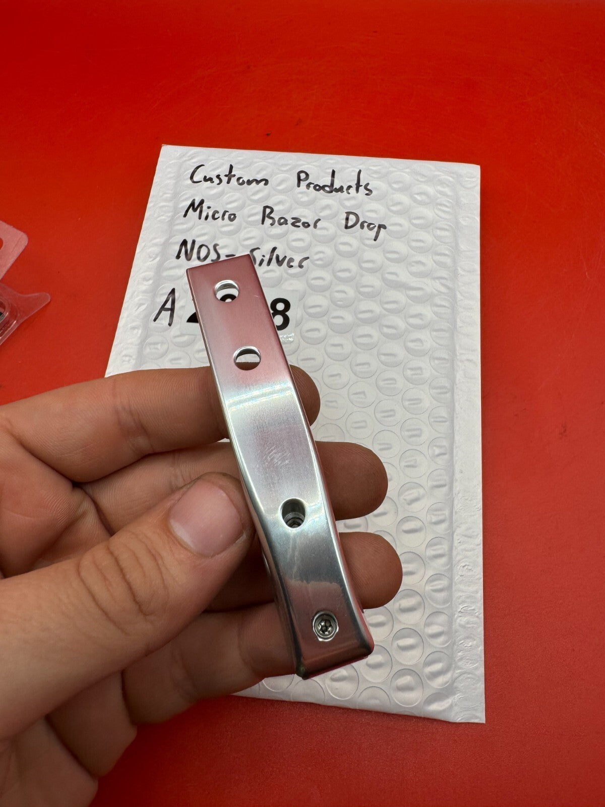Custom Products Micro Razor Drop NOS-Silver - used paintball drop forward - silver