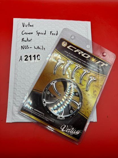 Virtue Crown Speed Feed Rotor  NOS-White - used paintball speed feed / rotor assembly - white