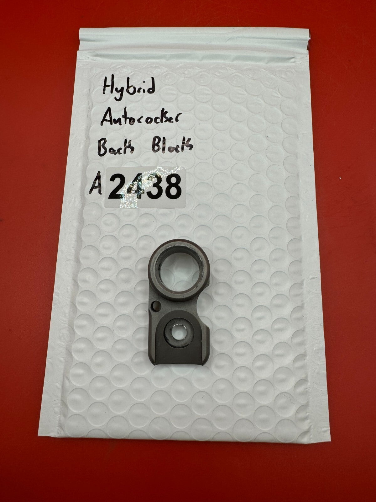 Hybrid Autococker Back Block - used paintball back block - gunmetal/dark anodized