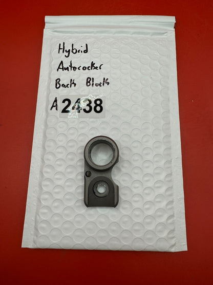 Hybrid Autococker Back Block - used paintball back block - gunmetal/dark anodized