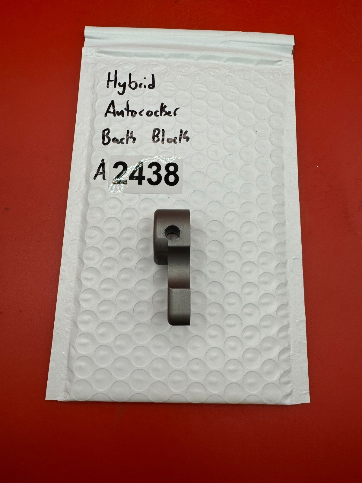 Hybrid Autococker Back Block - used paintball back block - gunmetal/dark anodized
