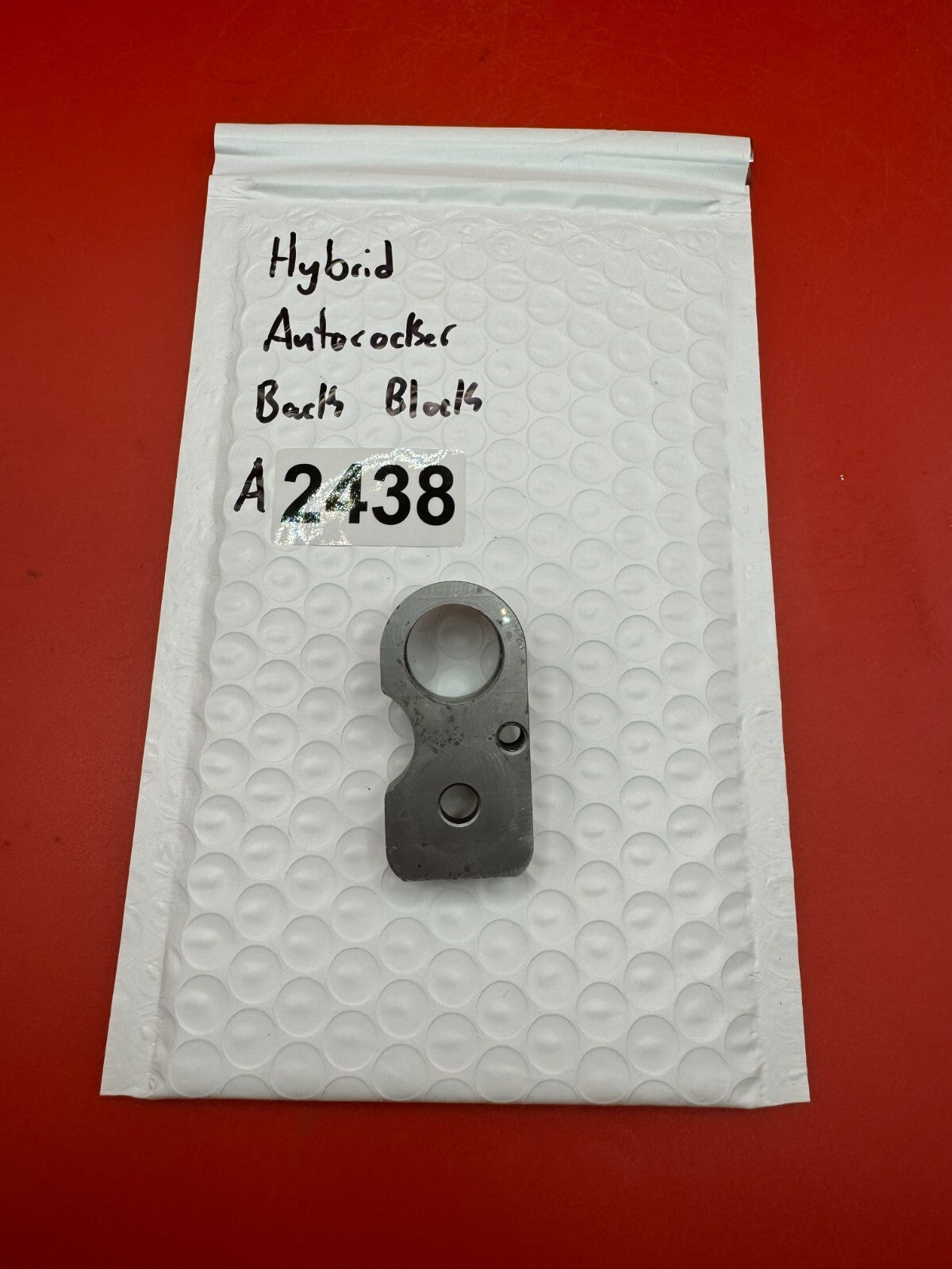 Hybrid Autococker Back Block - used paintball back block - gunmetal/dark anodized