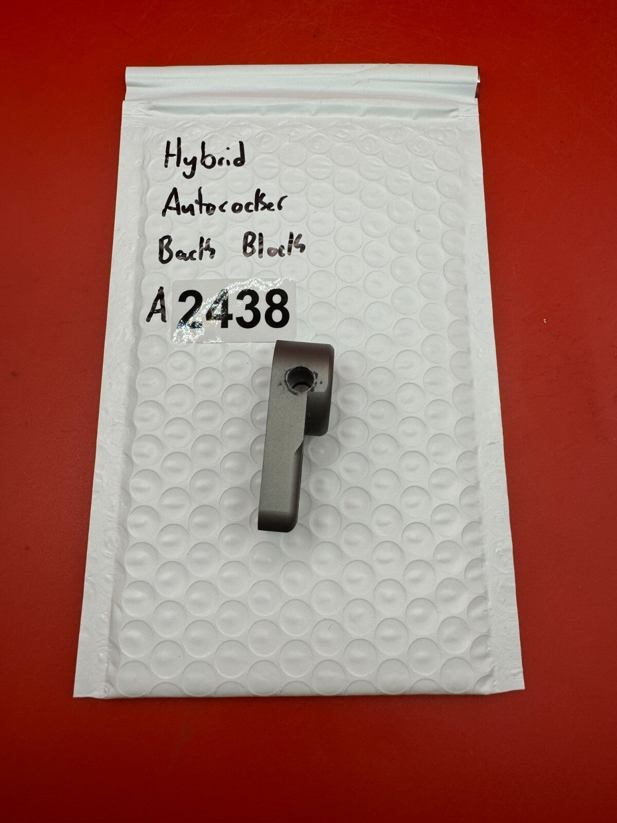 Hybrid Autococker Back Block - used paintball back block - gunmetal/dark anodized
