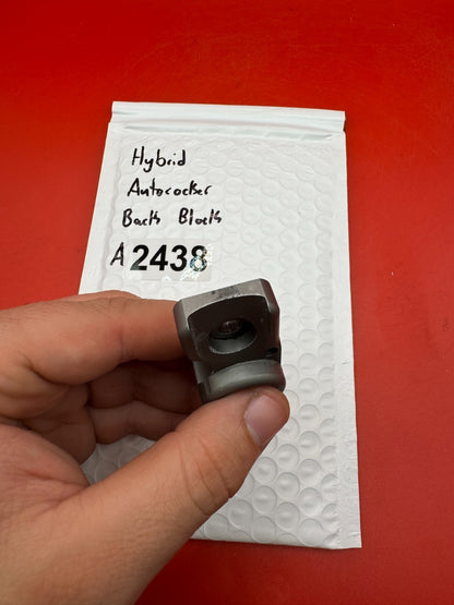 Hybrid Autococker Back Block - used paintball back block - gunmetal/dark anodized