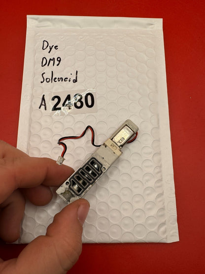Dye DM9 Solenoid - used paintball solenoid - silver/gray