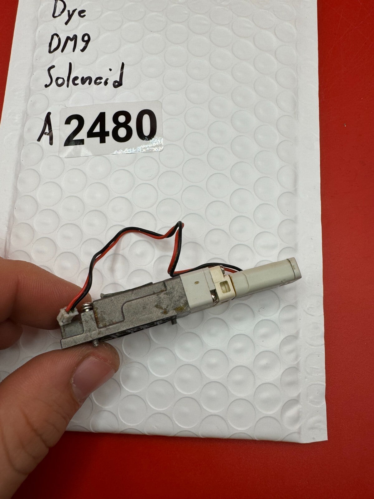 Dye DM9 Solenoid - used paintball solenoid - silver/gray
