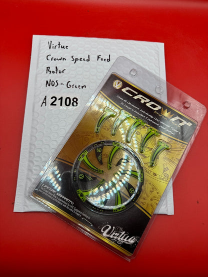 Virtue Crown Speed Feed Rotor NOS-Green - used paintball speed feed - lime green