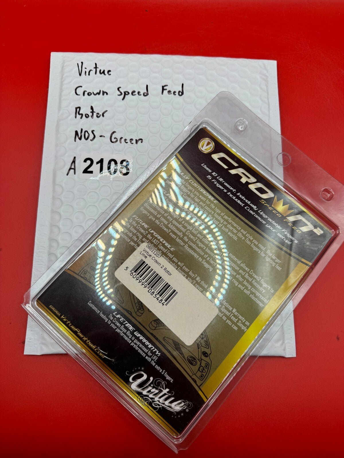 Virtue Crown Speed Feed Rotor NOS-Green - used paintball speed feed - lime green