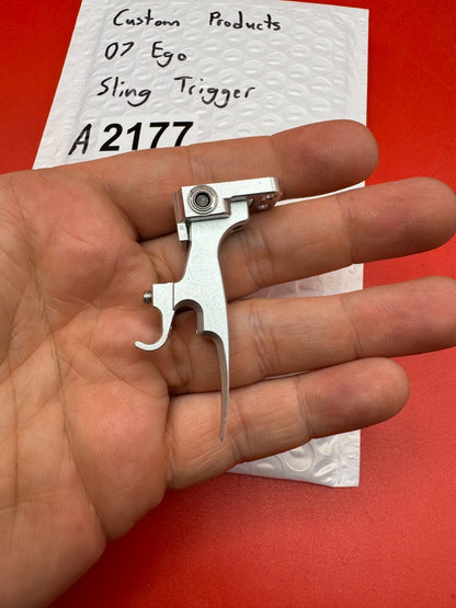 Custom products 07 Ego Sling Trigger-Silver - used paintball trigger - silver