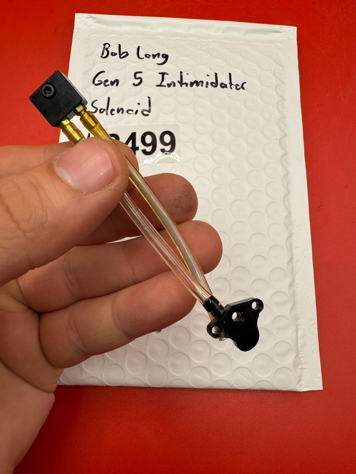 Bob Long Gen 5 Intimidator Solenoid - used paintball solenoid - silver/blue