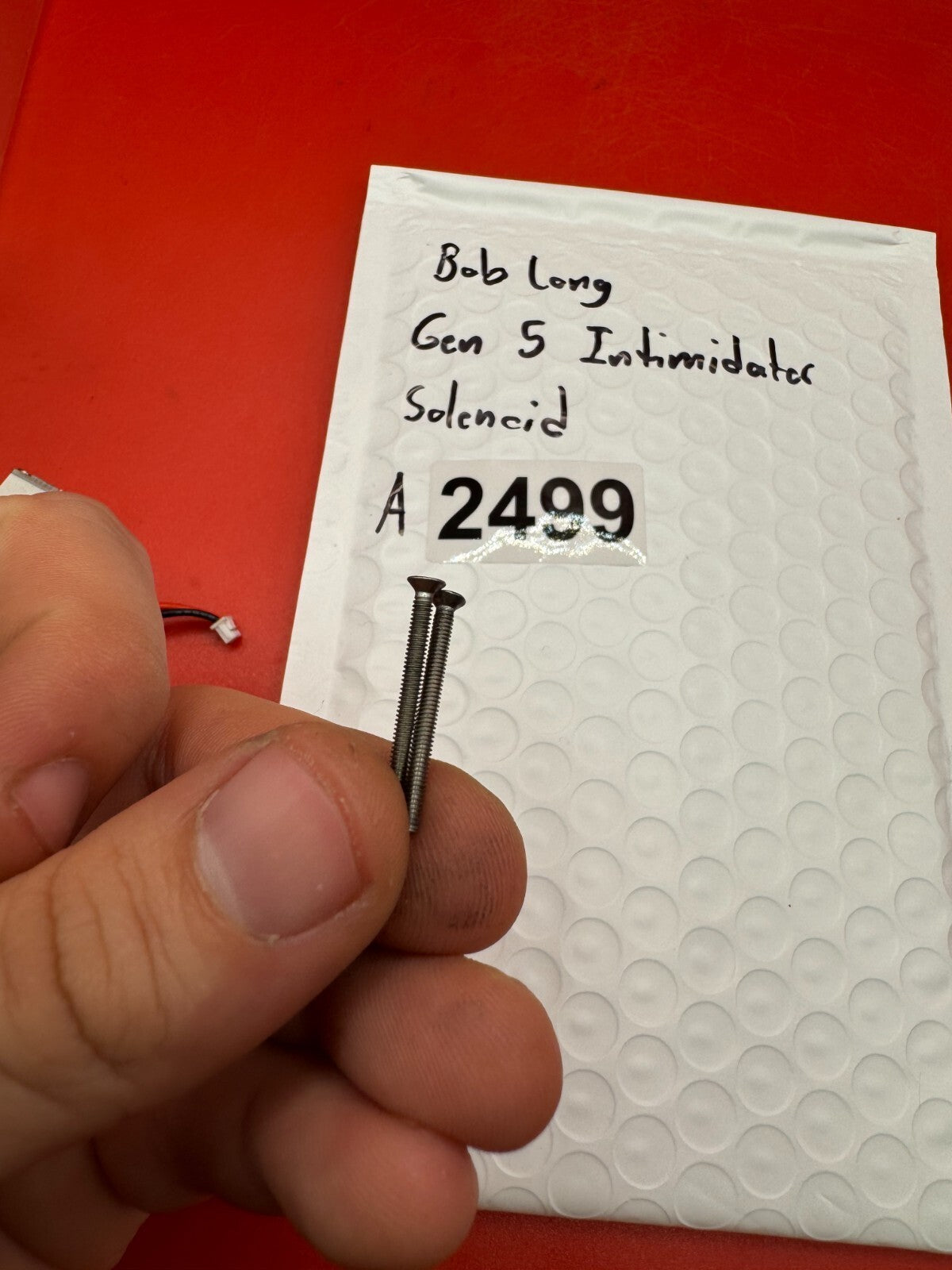 Bob Long Gen 5 Intimidator Solenoid - used paintball solenoid - silver/blue