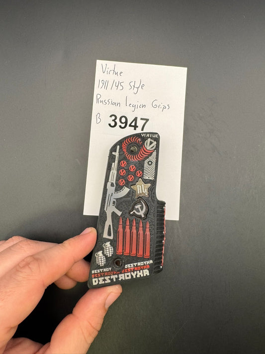 Virtue 1911/45 Style Russian Legion Grips-Black