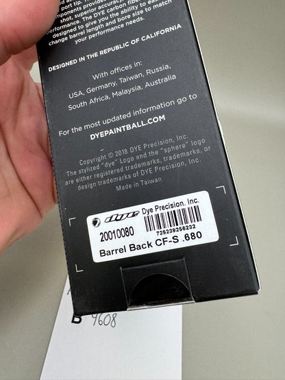 Dye CF-S Back-NOS 680 Bore AC Thread-Black