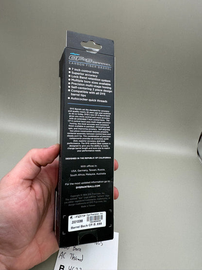 Dye CF-S Back-NOS 688 Bore AC Thread-Black