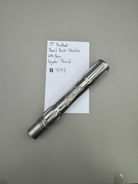 JJ Paintball Barrel Back-Stainless 690 Bore Spyder Thread-Gloss Silver