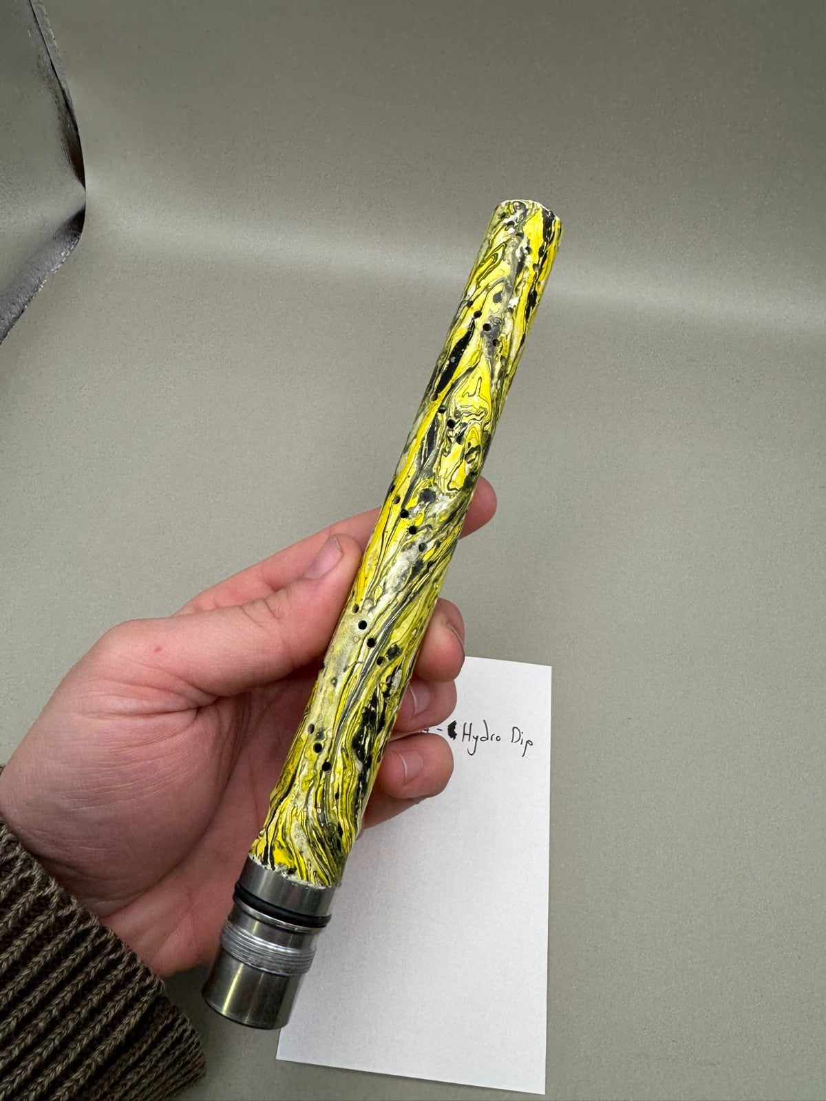 Smart Parts Freak Tip 13 inch AA-Hydro Dip-Pewter Under-Yellow Print