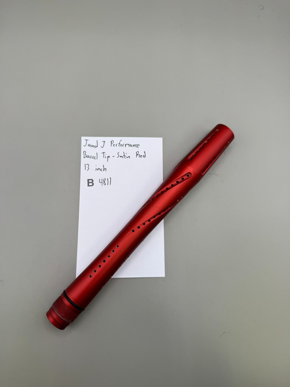 J and J Performance Paintball Barrel Tip-Satin Red 13 inch