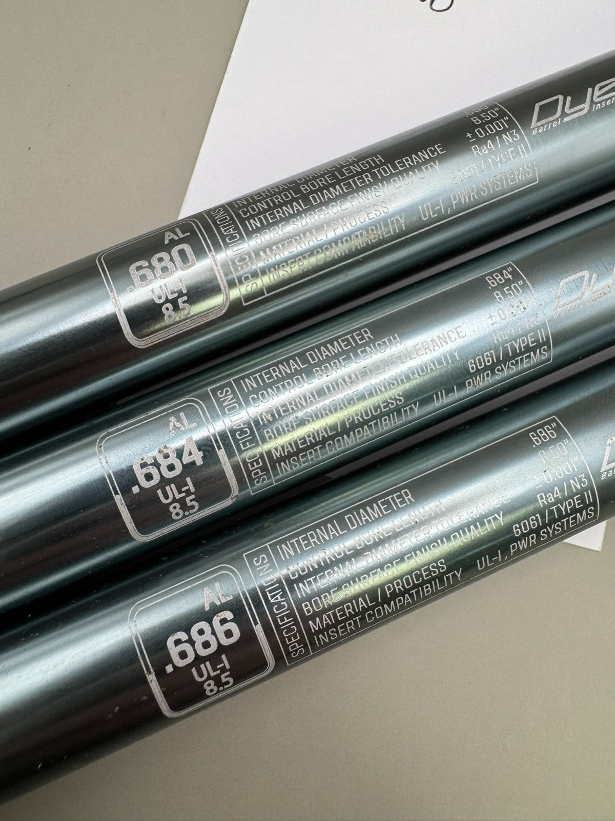 Dye UL-I Insert Kit 680/684/686 Bores-Gloss Grey