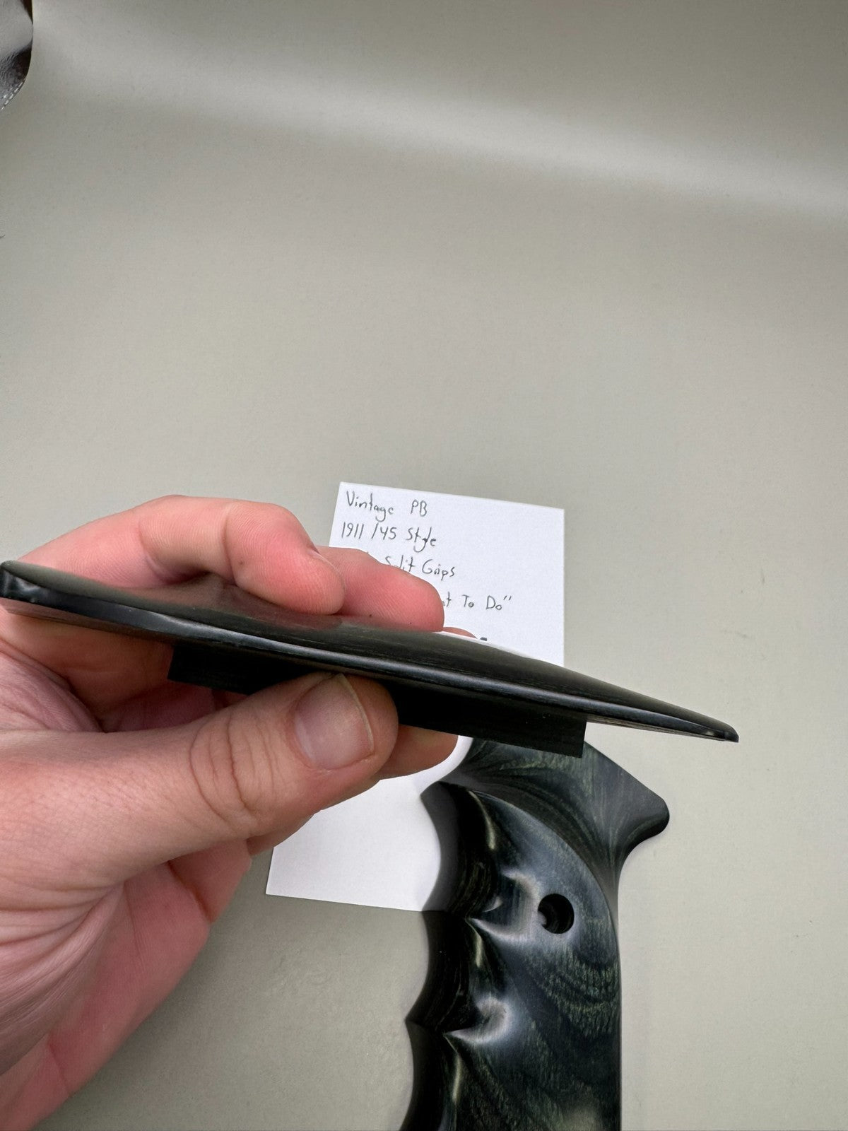 Vintage PB 1911/45 Style Wood Split Grips "You Know What To Do"-Gloss Black