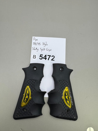 Dye 1911/45 Style Sticky Split Grips-Black