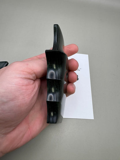 Vintage PB 1911/45 Style Wood Split Grips "You Know What To Do"-Gloss Black