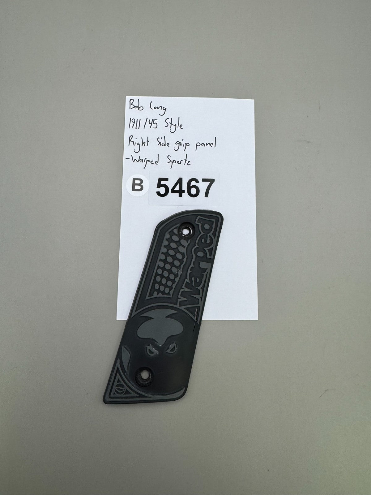 Bob Long 1911/45 Style Right Side Grip Panel Warped Sportz-Black
