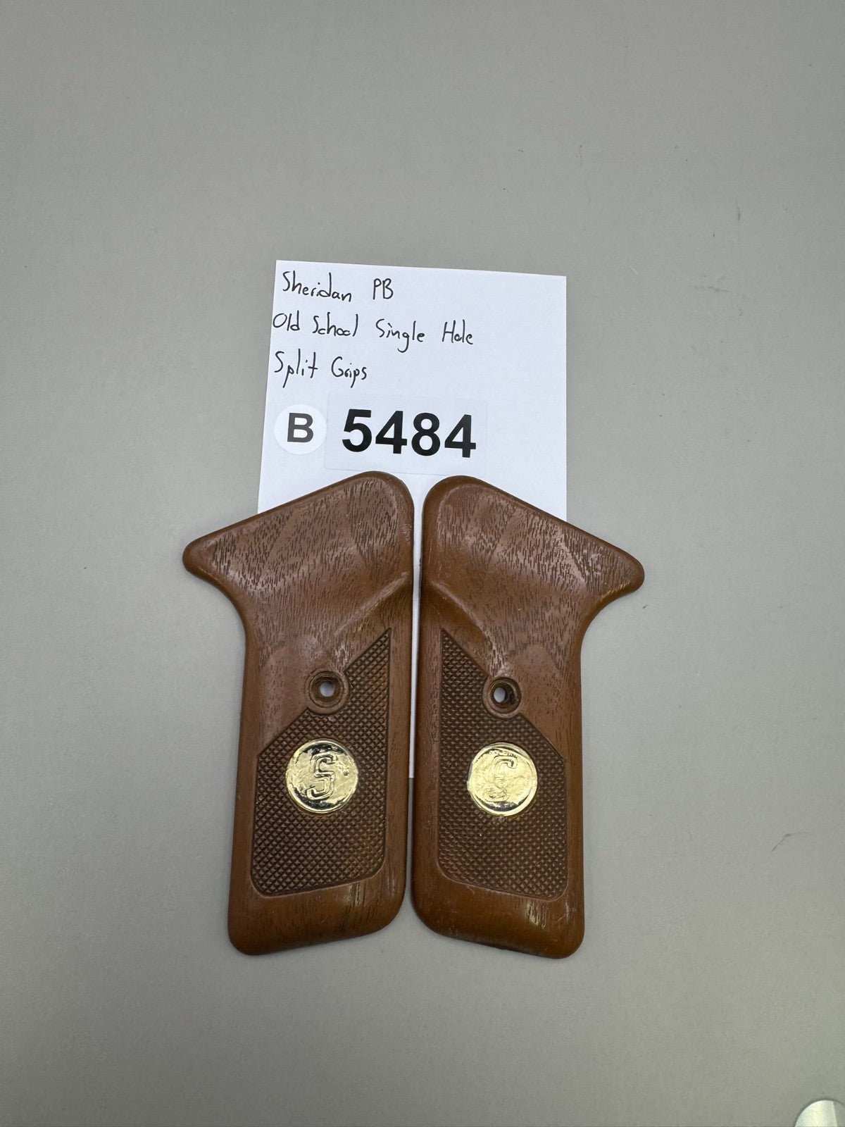 Sheridan PB Old School Single Hole Split Grips-Brown