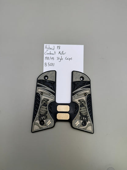 Hybrid PB Contract Killer 1911/45 Style Grips-Grey