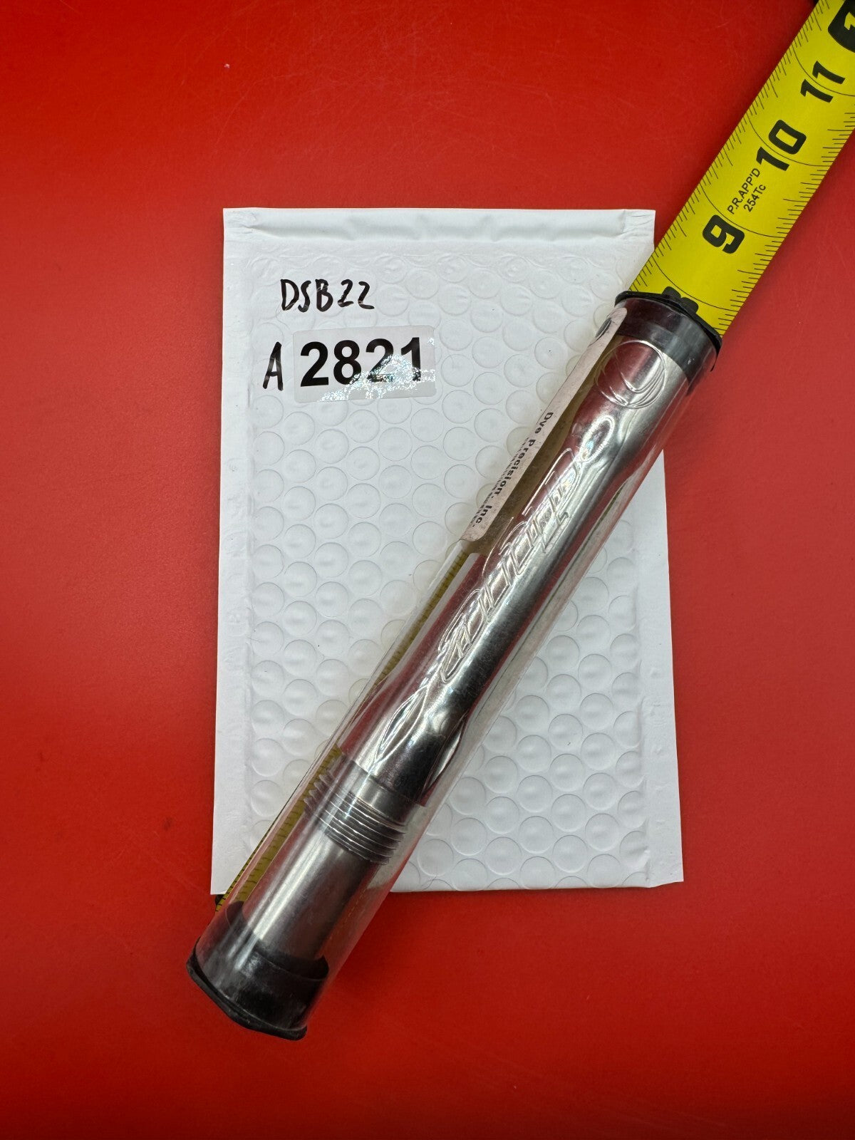 Dye SS Angel Threaded .688 Paintball Barrel Back - Silver - used paintball barrel back - silver