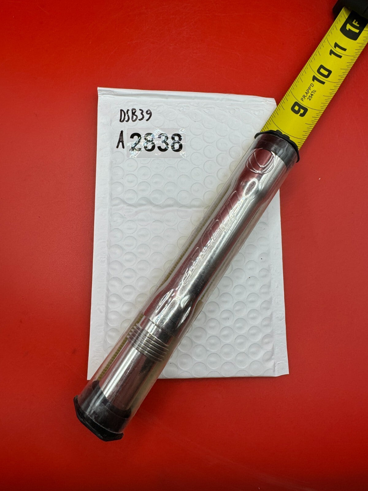 Dye SS Angel Threaded .688 Paintball Barrel Back - Silver - used paintball barrel back - silver