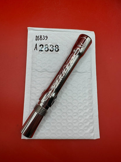 Dye SS Angel Threaded .688 Paintball Barrel Back - Silver - used paintball barrel back - silver