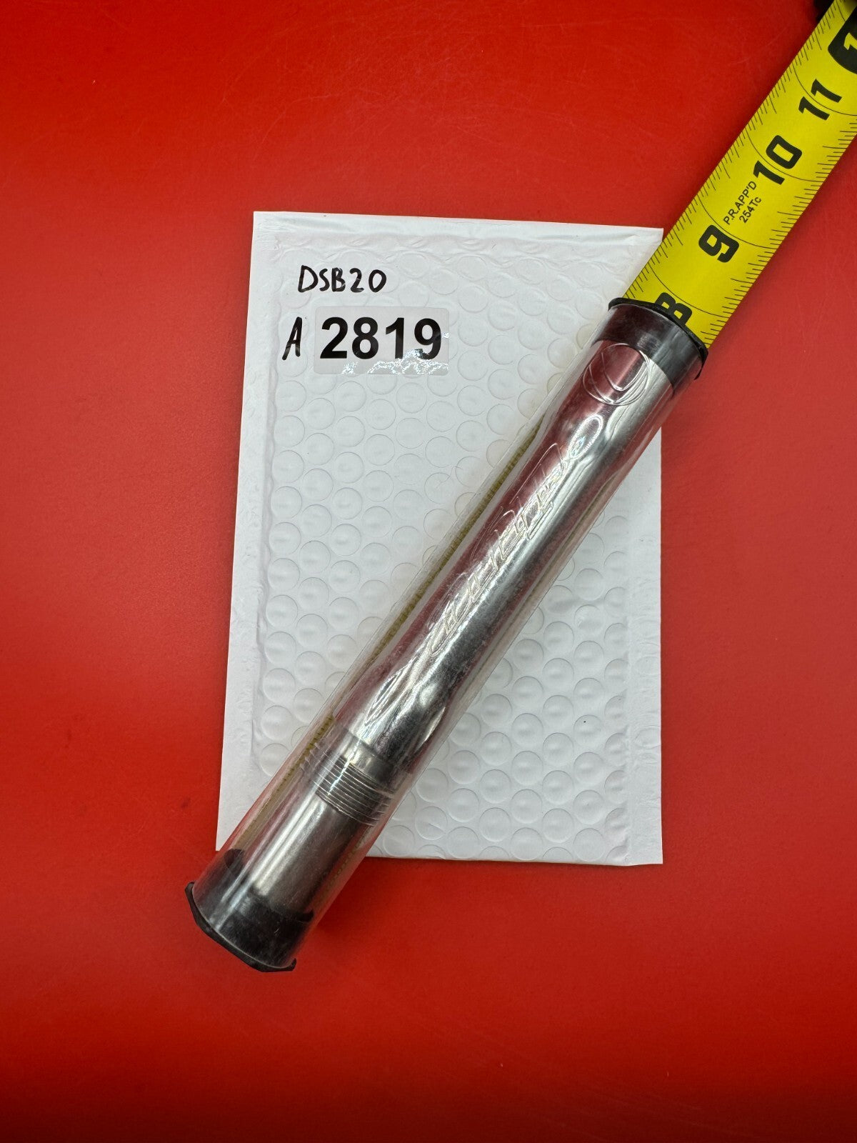 Dye SS Angel Threaded .688 Paintball Barrel Back - Silver - used paintball barrel back - silver