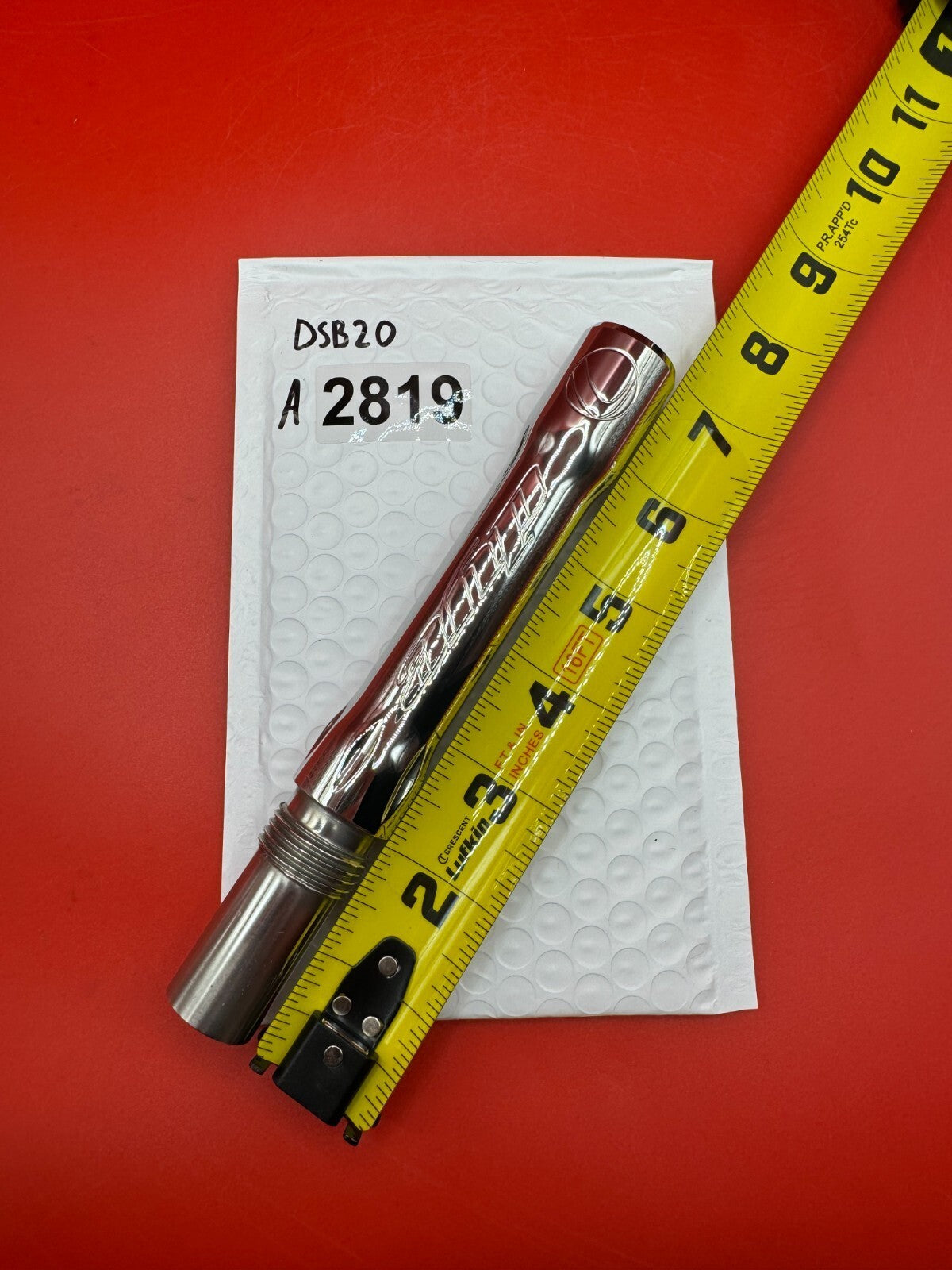 Dye SS Angel Threaded .688 Paintball Barrel Back - Silver - used paintball barrel back - silver