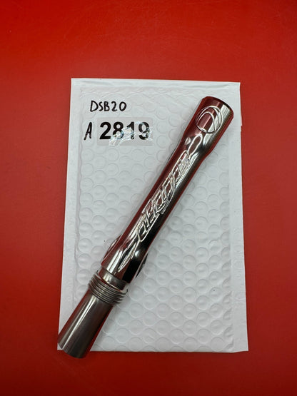 Dye SS Angel Threaded .688 Paintball Barrel Back - Silver - used paintball barrel back - silver