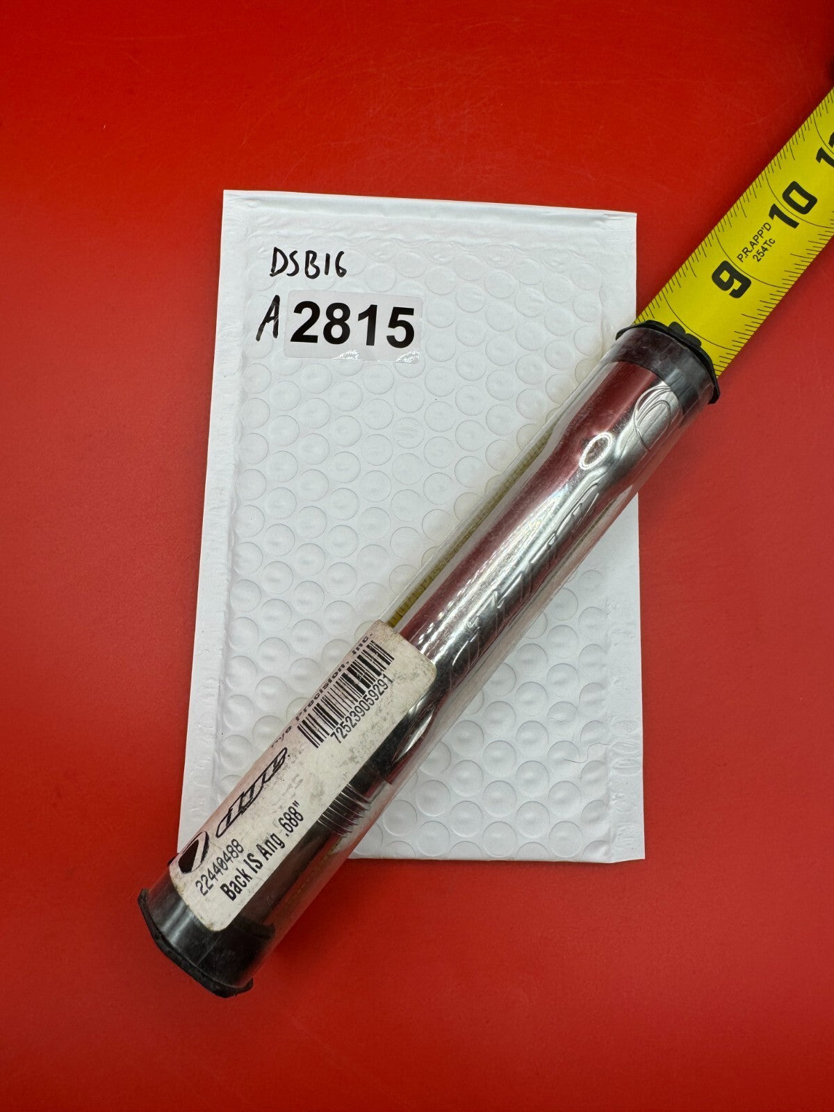 Dye SS Angel Threaded .688 Paintball Barrel Back - Silver - used paintball barrel back - red/silver