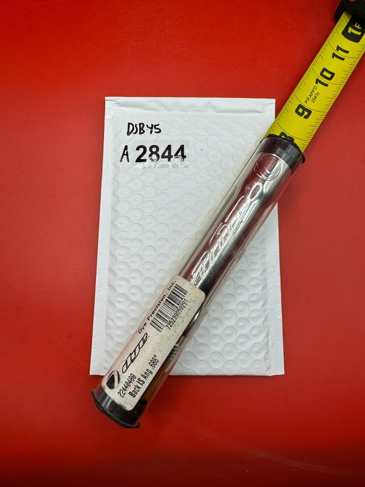 Dye SS Angel Threaded .688 Paintball Barrel Back - Silver - used paintball barrel back - silver