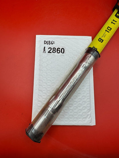 Dye SS Angel Threaded .688 Paintball Barrel Back - Silver - used paintball barrel back - silver/red anno