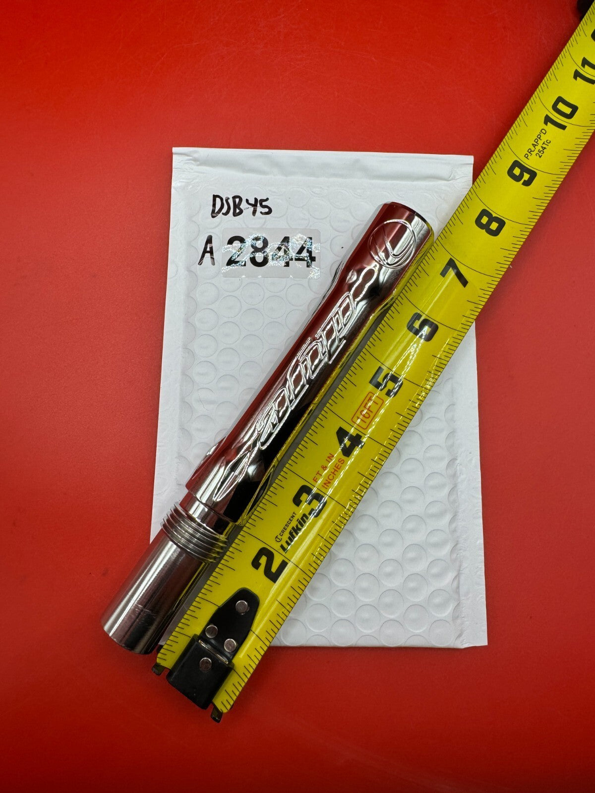 Dye SS Angel Threaded .688 Paintball Barrel Back - Silver - used paintball barrel back - silver