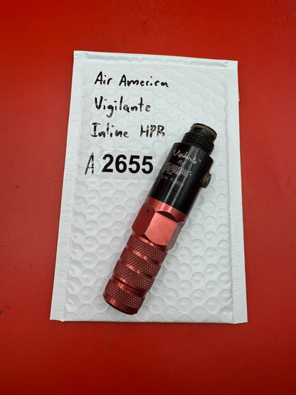 Air America Vigilante Inline HPR - used paintball hpr (high pressure regulator) - black/red anno