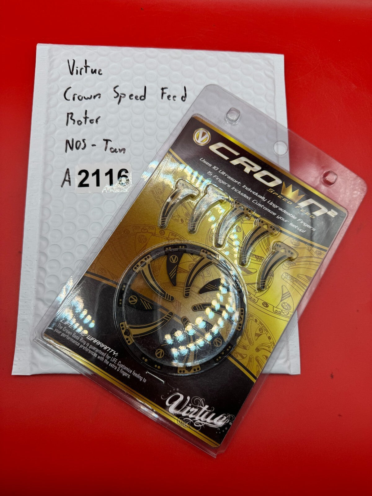 Virtue Crown Speed Feed Rotor  NOS-Tan - used paintball speed feed - tan