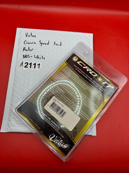 Virtue Crown Speed Feed Rotor  NOS-White - used paintball speed feed - white/black