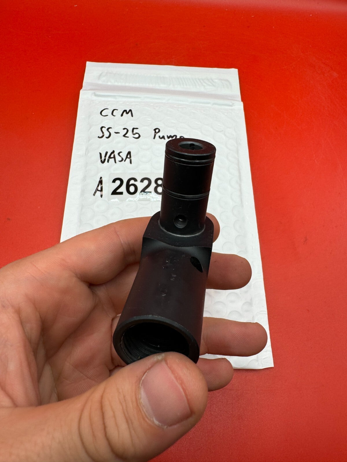 CCM SS-25 Pump VASA - used paintball vasa adapter / pump arm pivot block - black