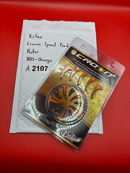 Virtue Crown Speed Feed Rotor NOS-Orange - used paintball speed feed - orange