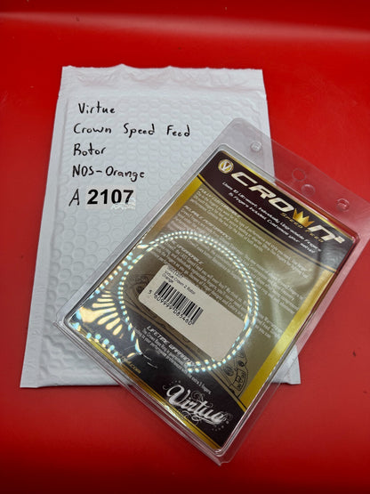 Virtue Crown Speed Feed Rotor NOS-Orange - used paintball speed feed - orange
