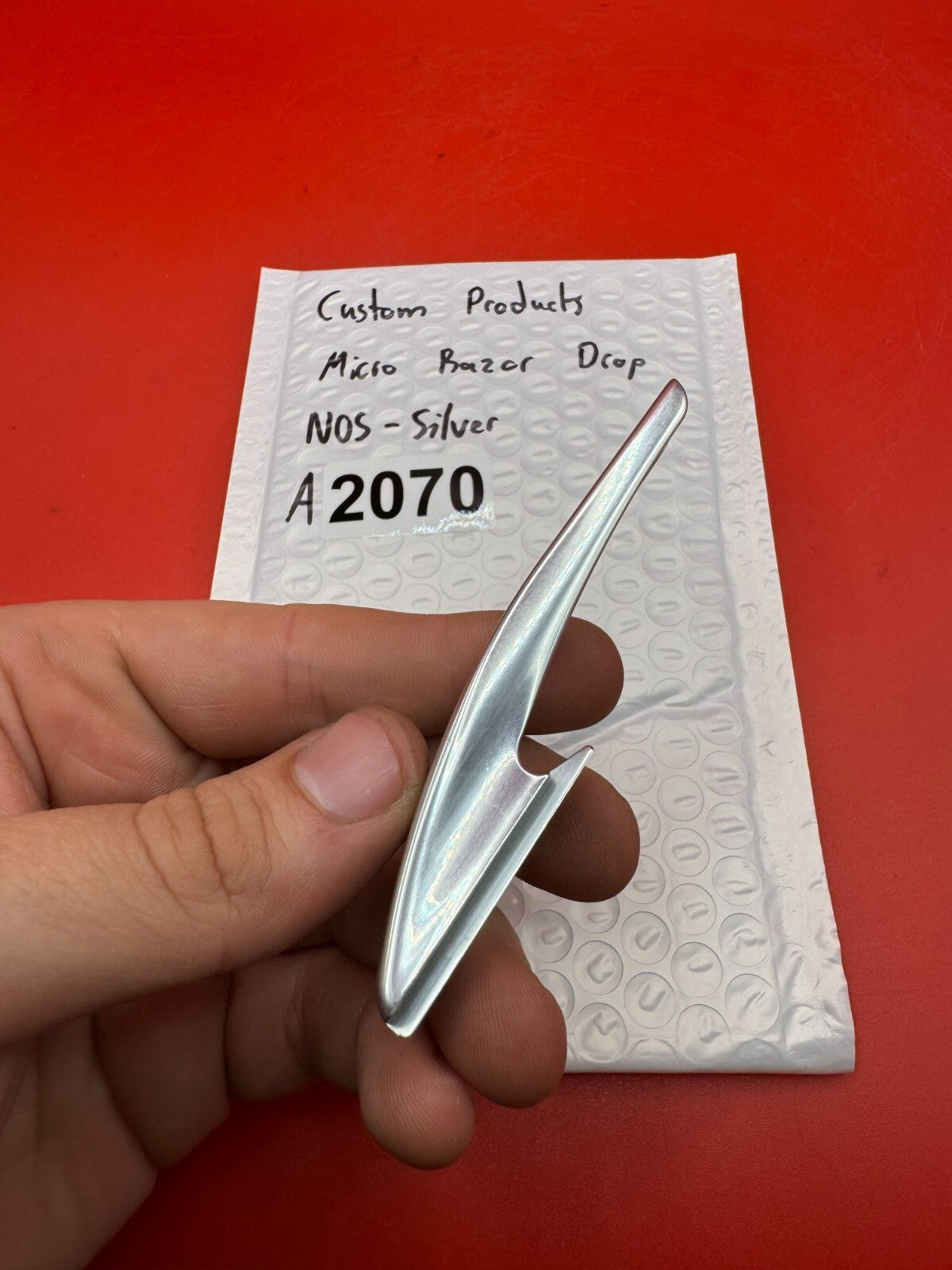 Custom Products Micro Razor Drop NOS-Silver - used paintball drop forward - silver